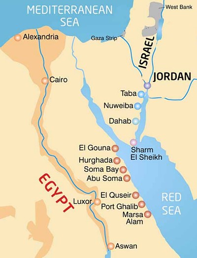 Map of Egypt Ferry Routes