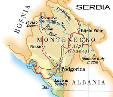 Map of Montenegro