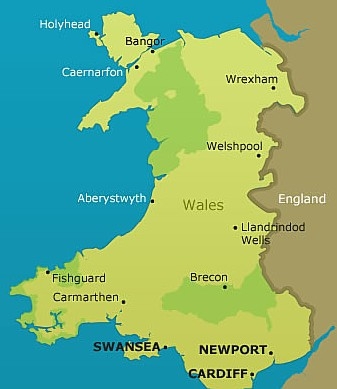 Map of Wales