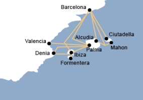 Balearia Route Map