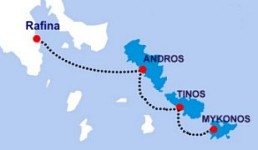 Cyclades Route Map