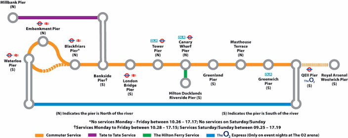 Thames Clippers Route Map